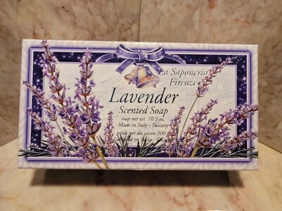 La Saponeria Firenze Tuscan Handmade Glycerin Lavender Scent Soap in Box 10.5oz