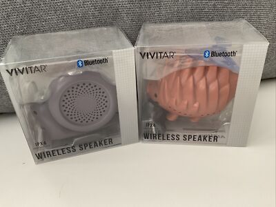 2 VIVITAR Wireless Bluetooth Speakers Snail & Hedgehog Waterproof Set New