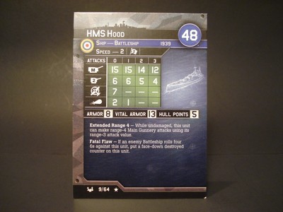 War at Sea 9/64 HMS Hood Battleship (Rare) UK(#5) SOLD