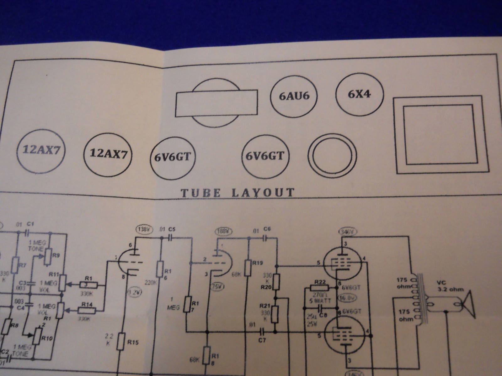Vintage Silvertone 1482  Guitar Amplifier Instruction Manual Schematic 1960's