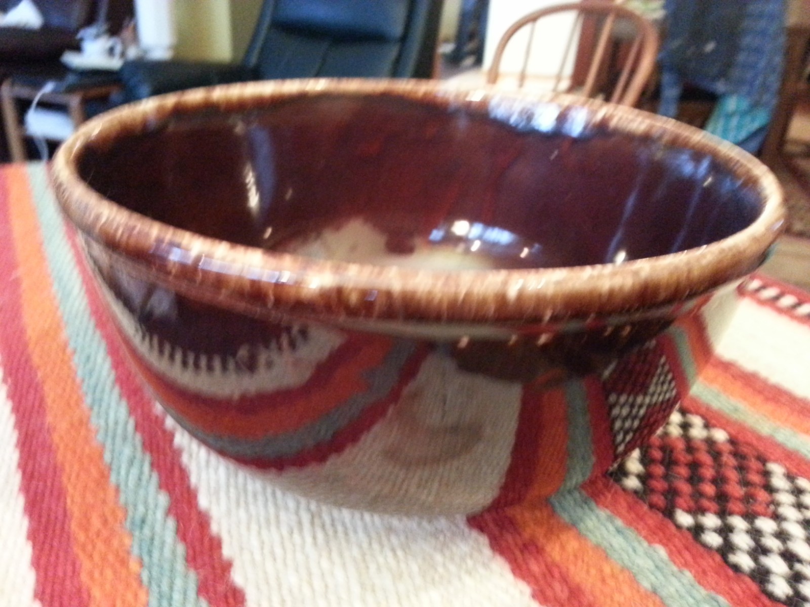 McCoy Brown Drip Kathy Kale Ceramic Serving Bowl collectible