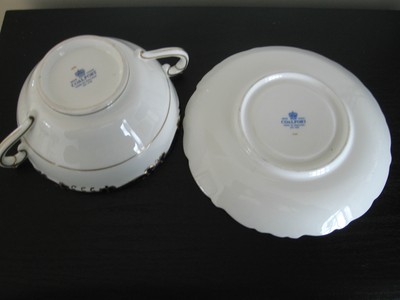 Coalport Admiral Cobalt Blue Gold Cream Soup & Saucer