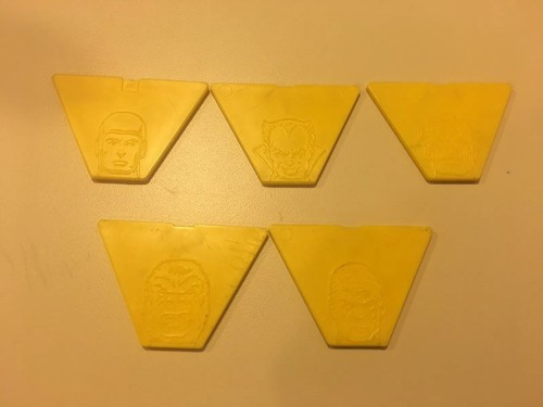 VTG 1979 Tomy Mighty Men Monster Maker 5 Leg 5 Torso 5 Head Plates in Box