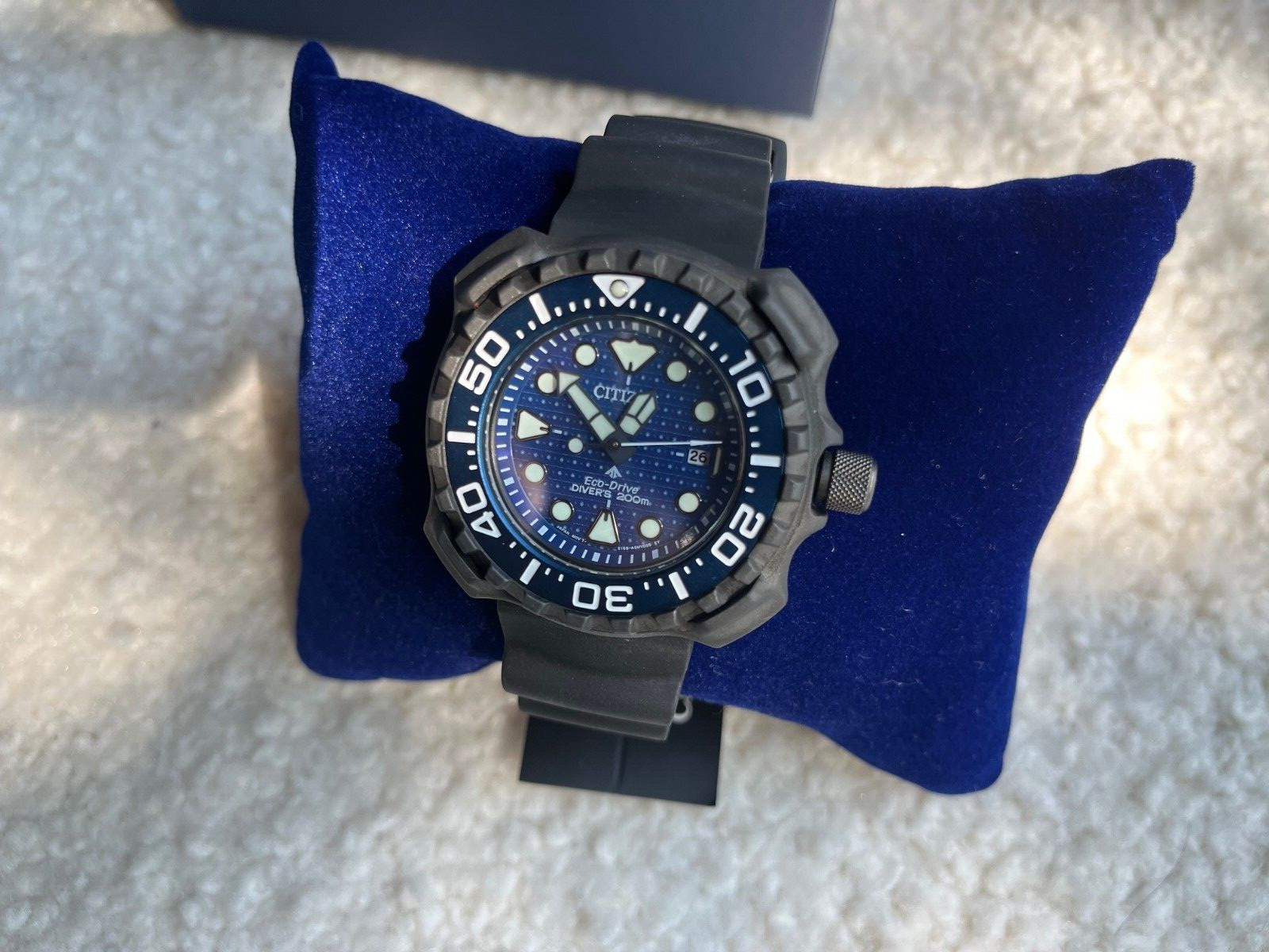 Pre-owned Citizen Eco-drive Promaster Dive Super Titanium Men's Quartz Watch - Bn0225-04l