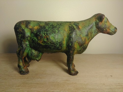 Vintage Cast Iron Cow Old No Markings 6.5 x 3.5