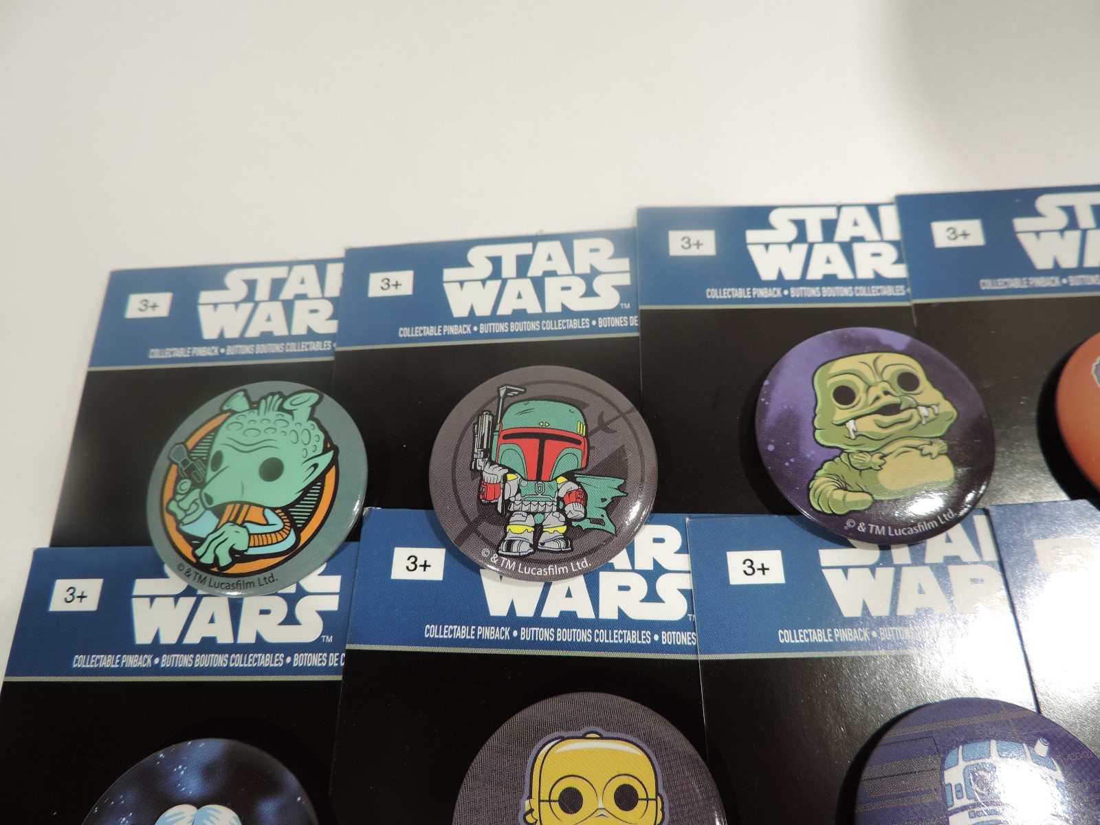 Funko Pop Star Wars Classic Collectible Pinback Buttons Complete Lot of 12 New