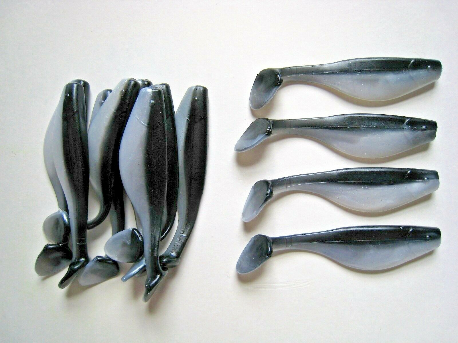 40 pack 4" Paddle Tail Shad BLACK BACK Paddle Tail Swim Bait