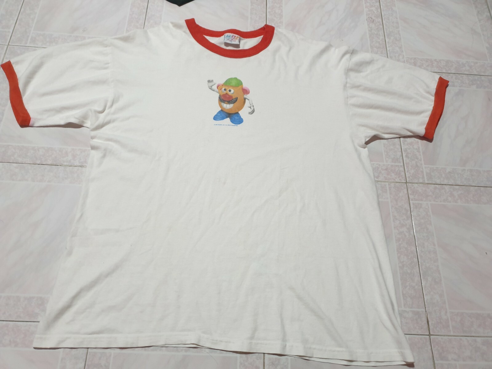 Vintage 90s Mr Potato Head Ringer T Shirt Toy Story Movie