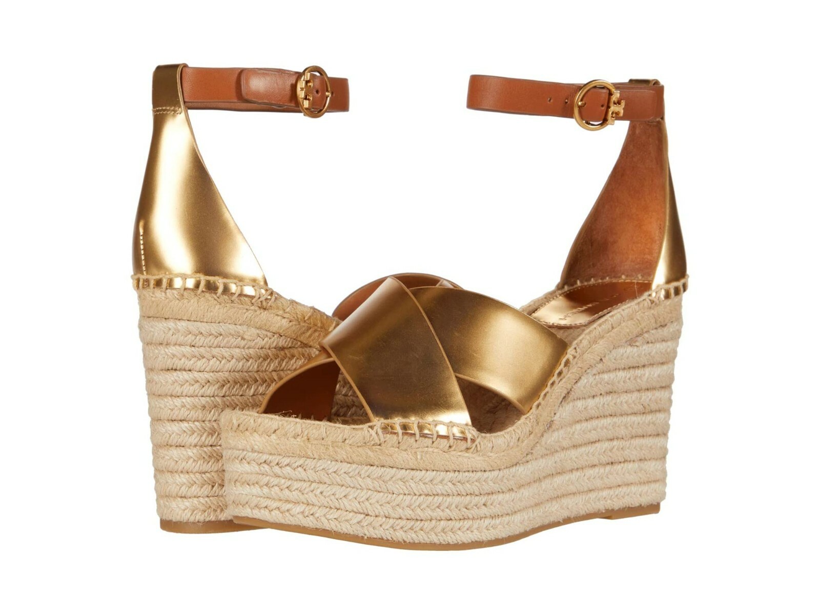 Tory Burch Selby 105 mm Wedge Platform Espadrille Gold/Ambra