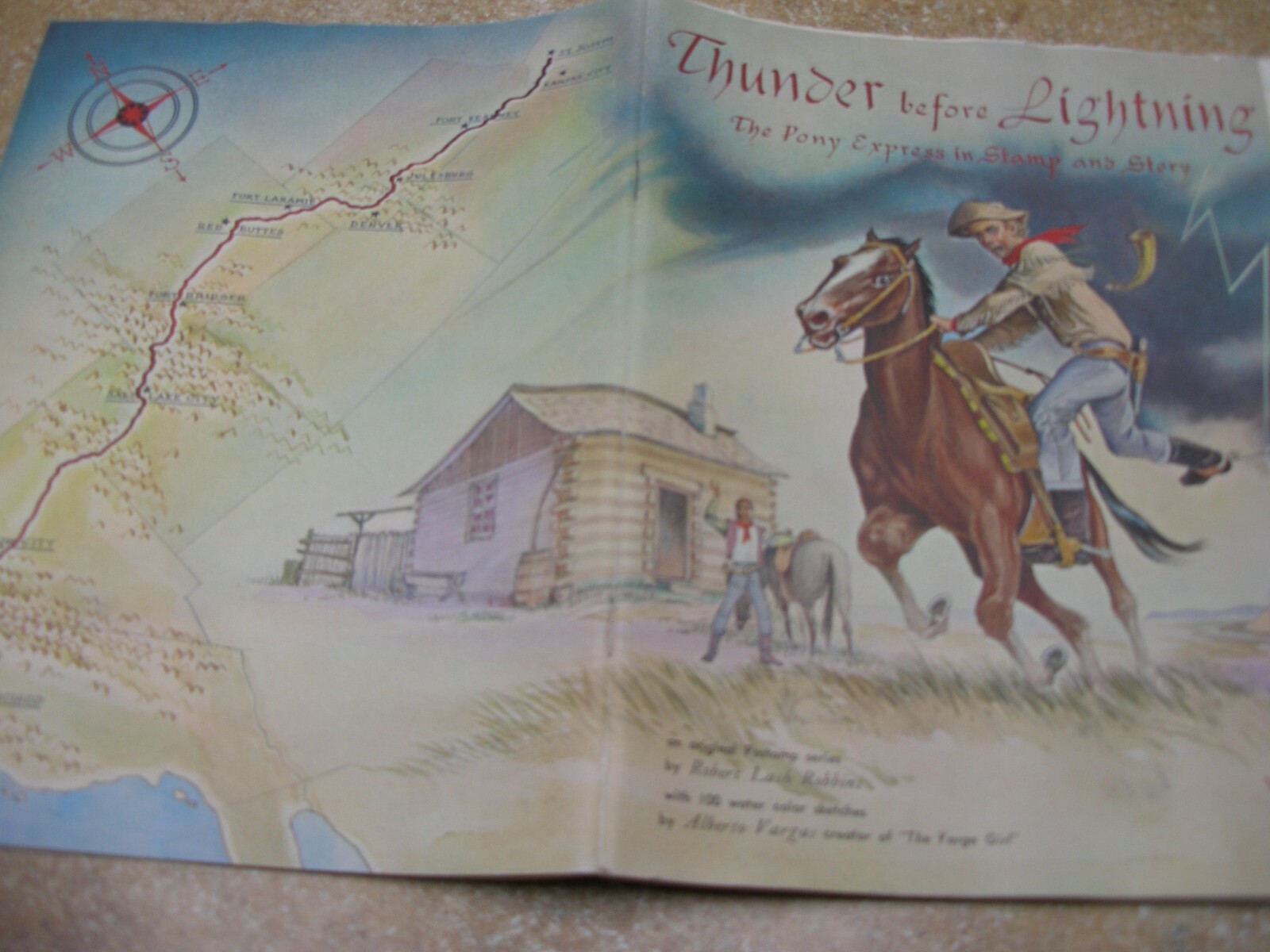 PONY EXPRESS, THUNDER BEFORE LIGHTNING, COVER ART BY VARGAS, 1961,seeDecription