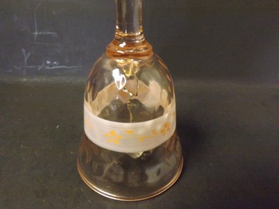 FENTON PINK D MILLER OPTICAL GLASS RINGING BELL