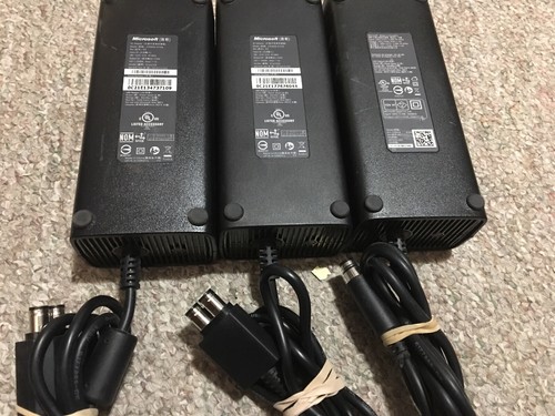 Wholesale Lot Of -3- Genuine Microsoft XBOX 360 Slim & E AC Power Brick Adapters