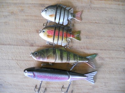 lot 3 lures 6/" 8 section 1.3 oz hard swimbaits cb//cr//cb