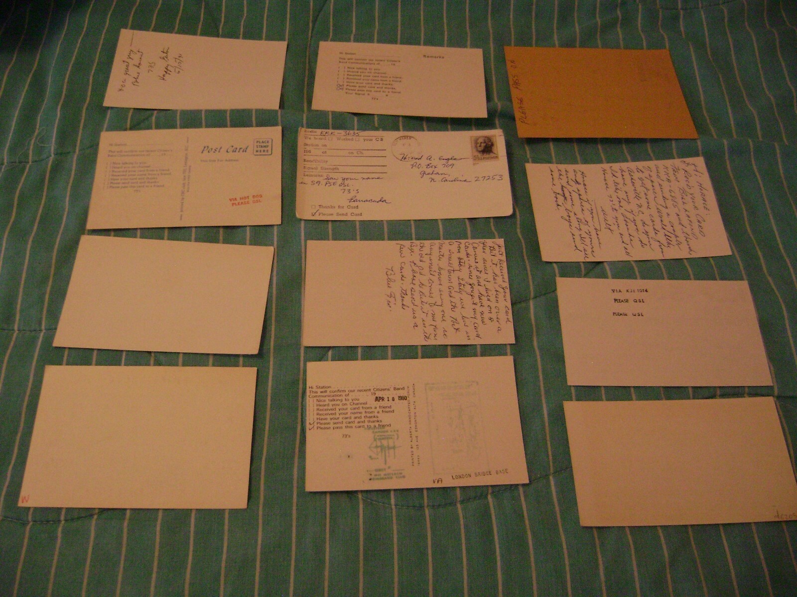 MANATEE TUNA DOLPHIN BARRACUDA 12 CB Radio QSL Postcards Calling Cards