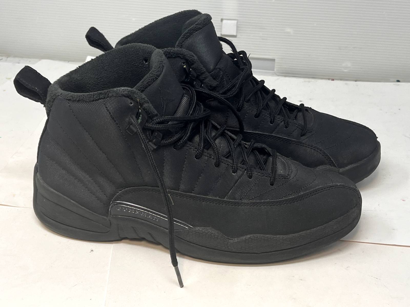 air jordan 12 winterized triple black