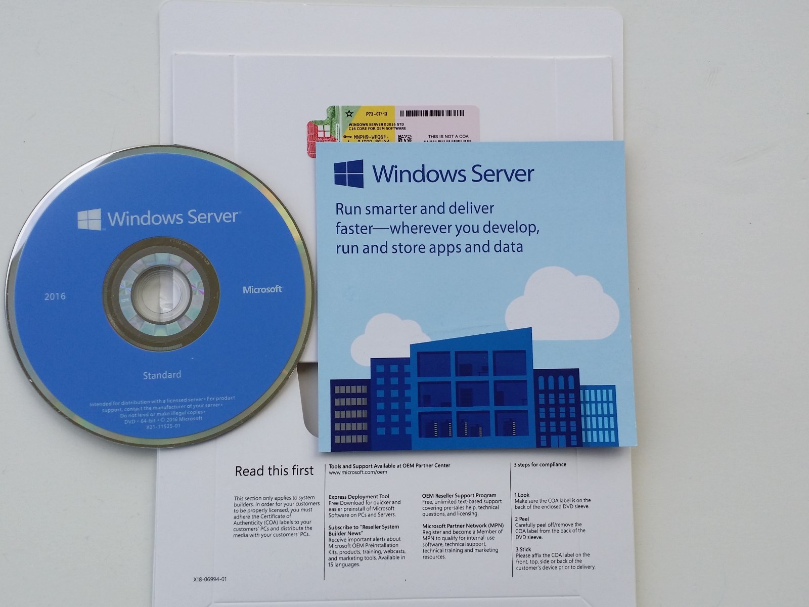 Microsoft Windows Server 2016 Standard 64bit 2CPU - OEM P73-07113 New