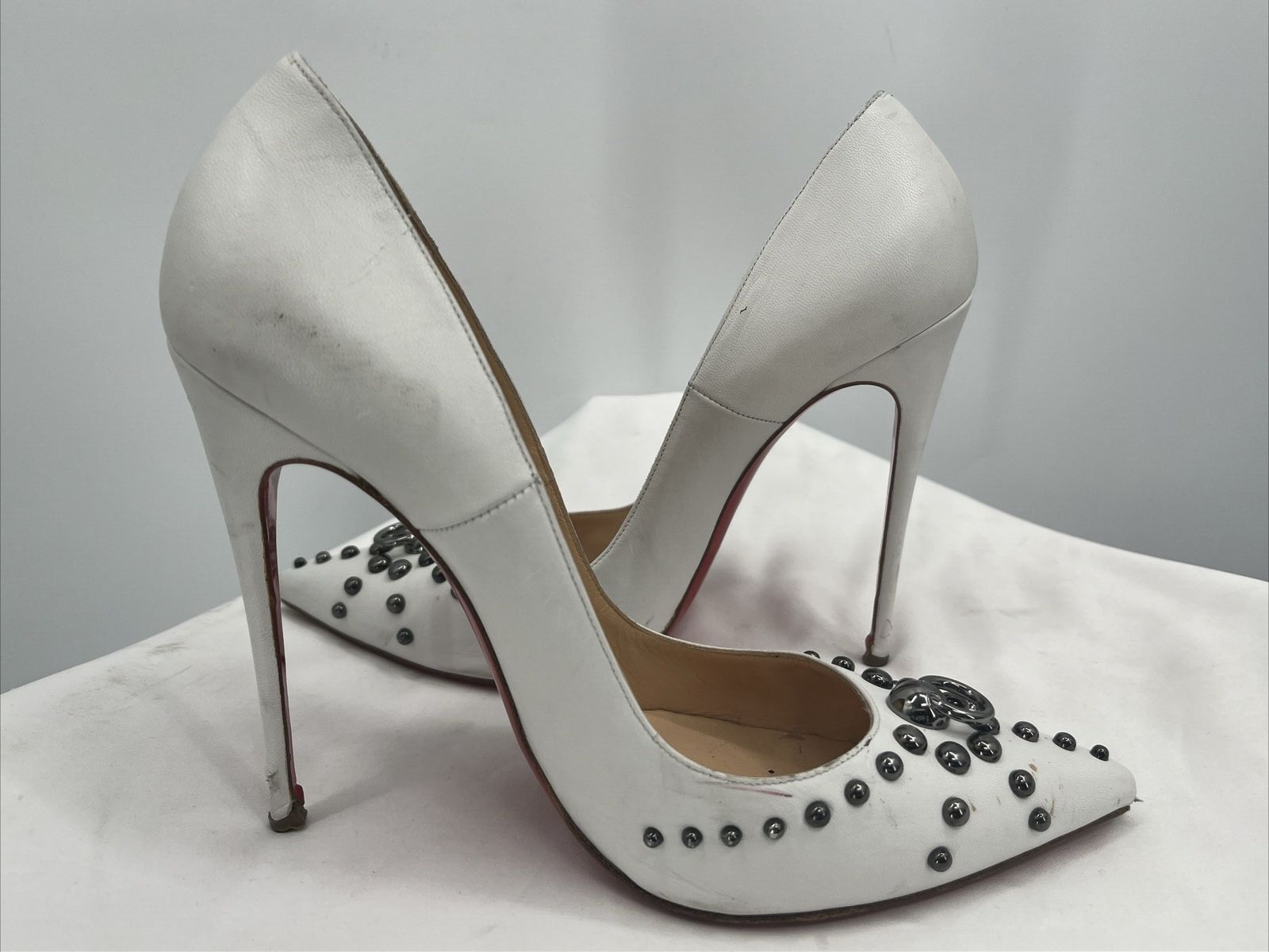 Christian Louboutin Door Knock White Glacier Leather So Kate
