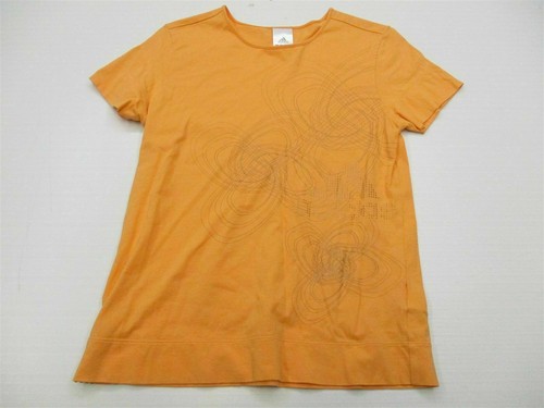 ADIDAS T6711 Women's Size S Athletic Lifestyle Orange Cotton Tee Shirt