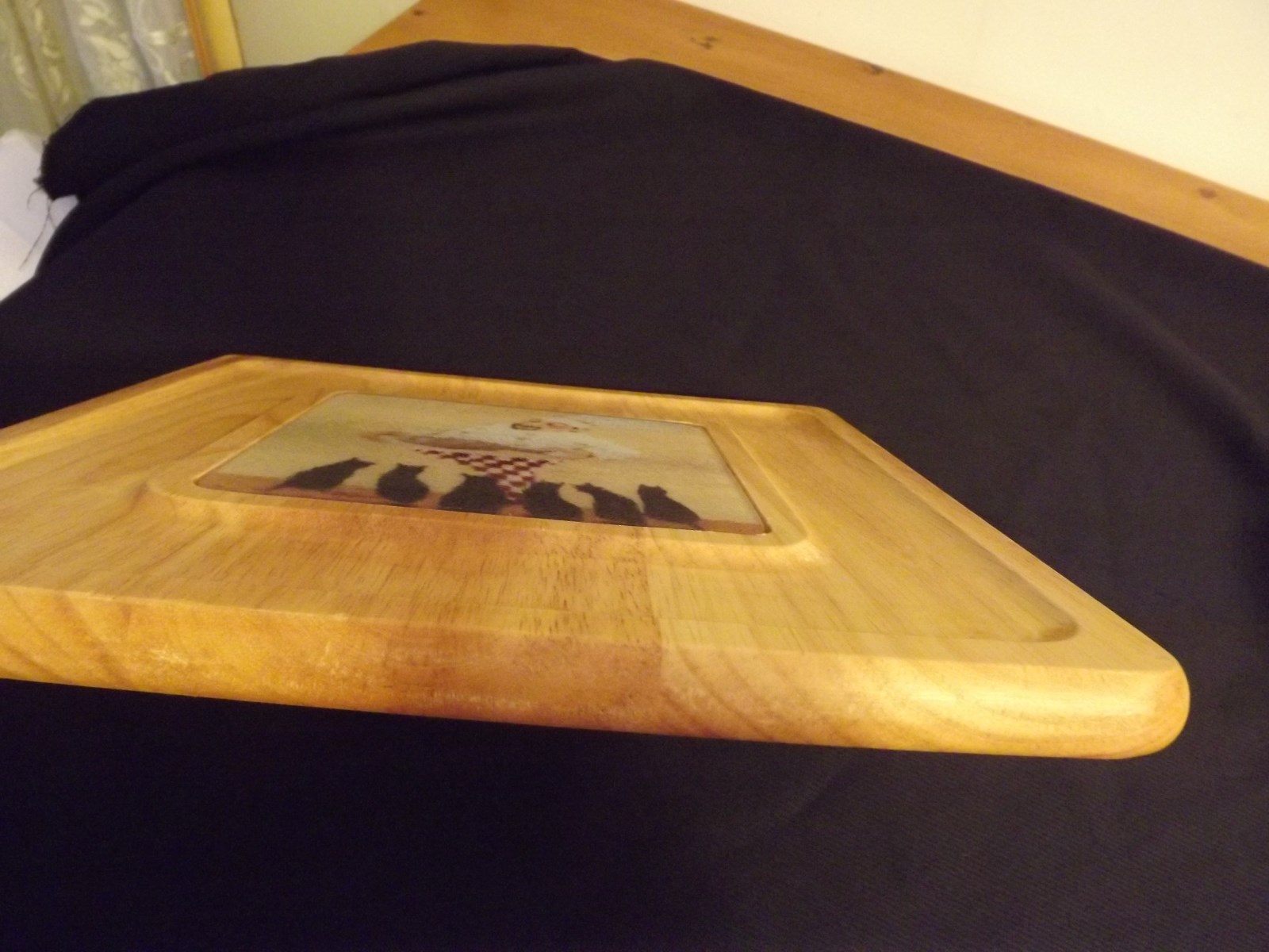 BISTRO CHEF CHEESE TRAY TEMPERED GLASS WITH WOOD 12