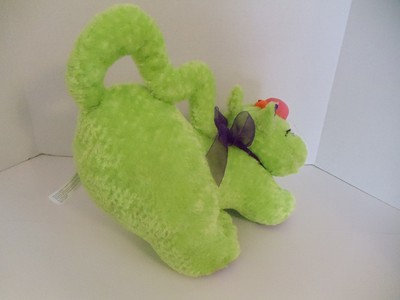 RARE PLUSH GREEN CAT CHARACTER 12