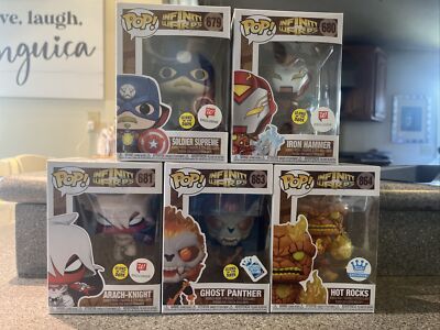 Lot Of 5 - Marvel Infinity Warps Funko Pops - 679, 680,  681, 863, & 864