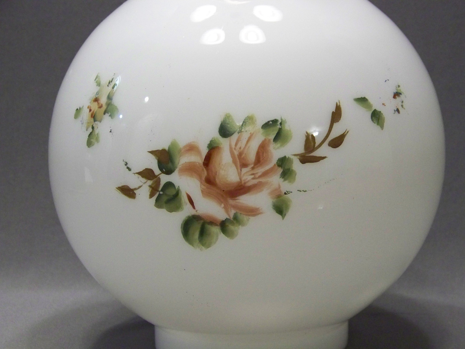 Vintage glass gone with the wind lamp  shade with chimney hand painted flowers