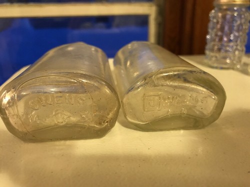 Original Vintage Rare Chemist Apothecary Glass Bottles, Set Of 2- 3 IV or 1 CC