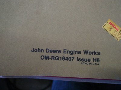 #16 John Deere 300 Series OEM ENGINES Operators Maintenance Manual OM-RG16407 H6
