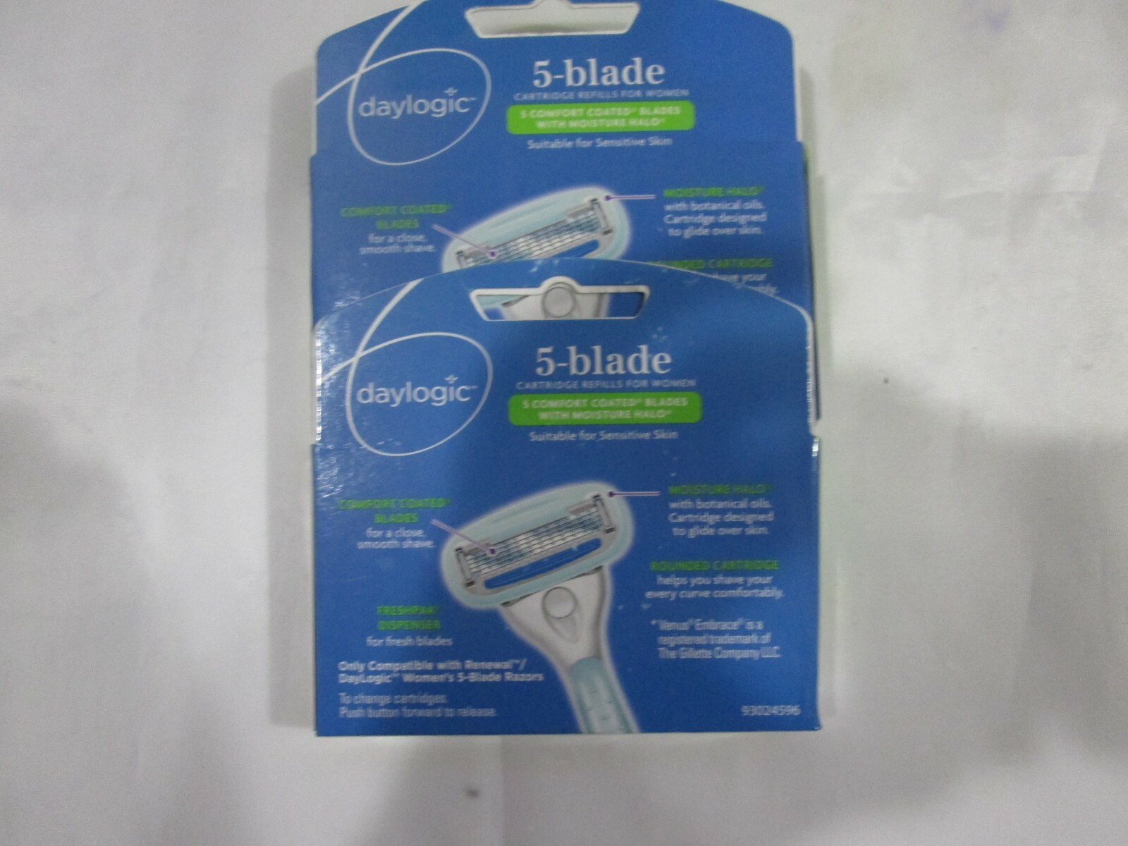 2 Daylogic Women's 5 Blade Cartridge Refills 4 Count Each total 8 cartridge NEW