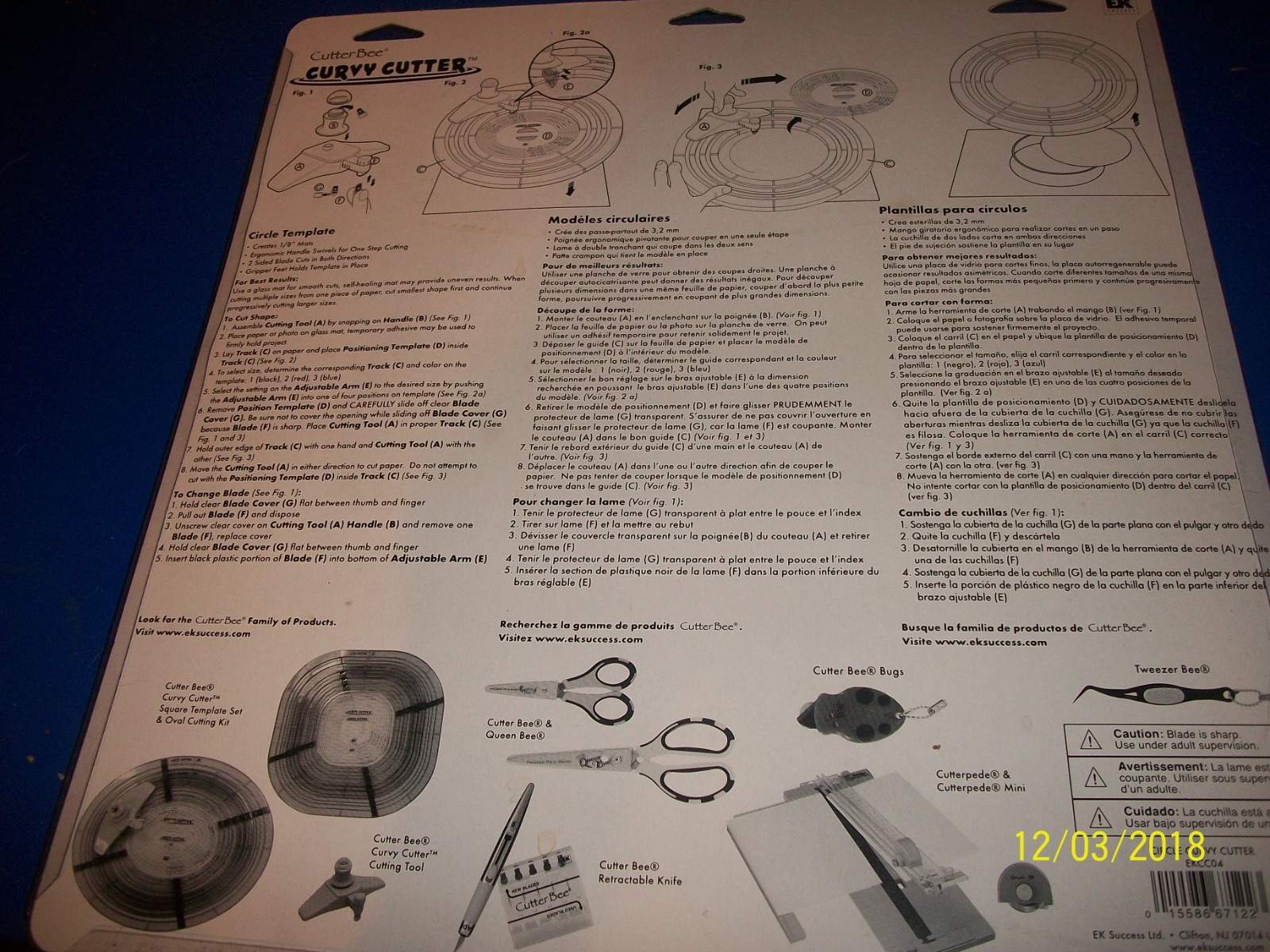 Cutter Bee Curvy Cutter Circle Template Set Cuts 22  2.25