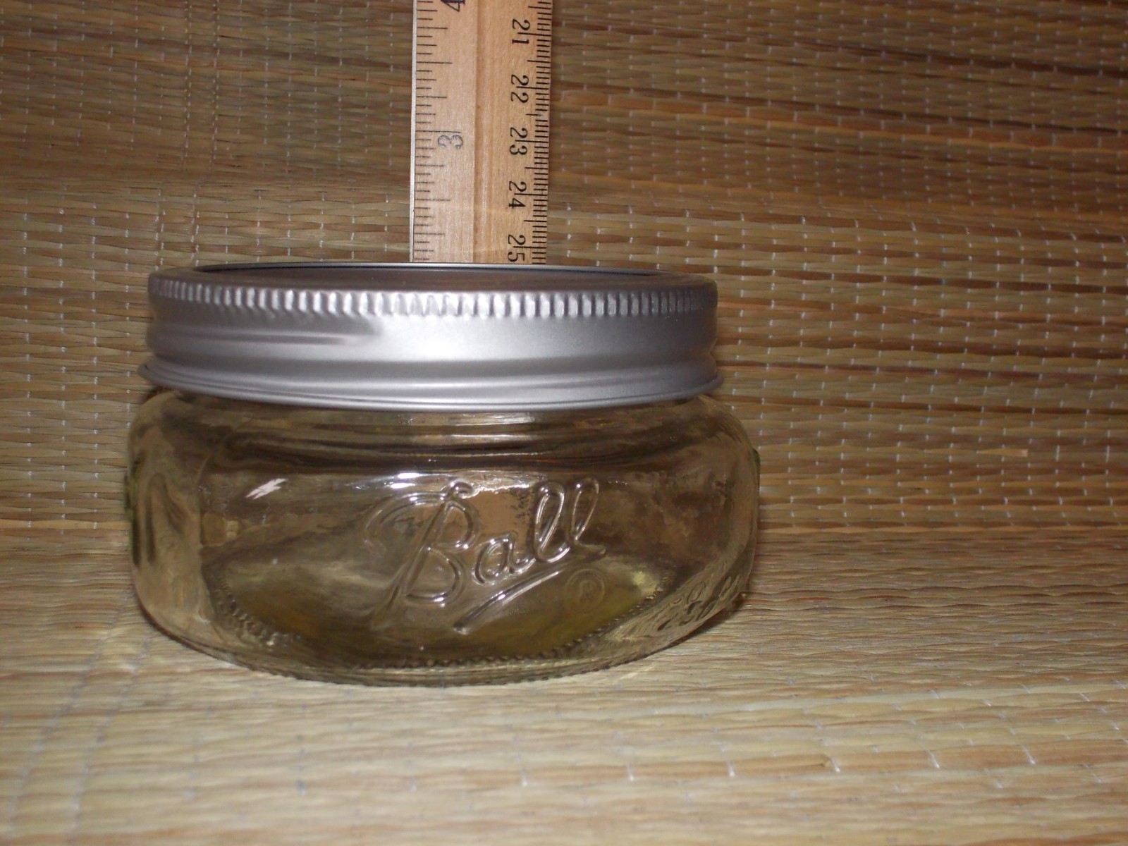 Ball brand 250 ml 1/2 pint canning jar & ring clear glass wide mouth jam chutney