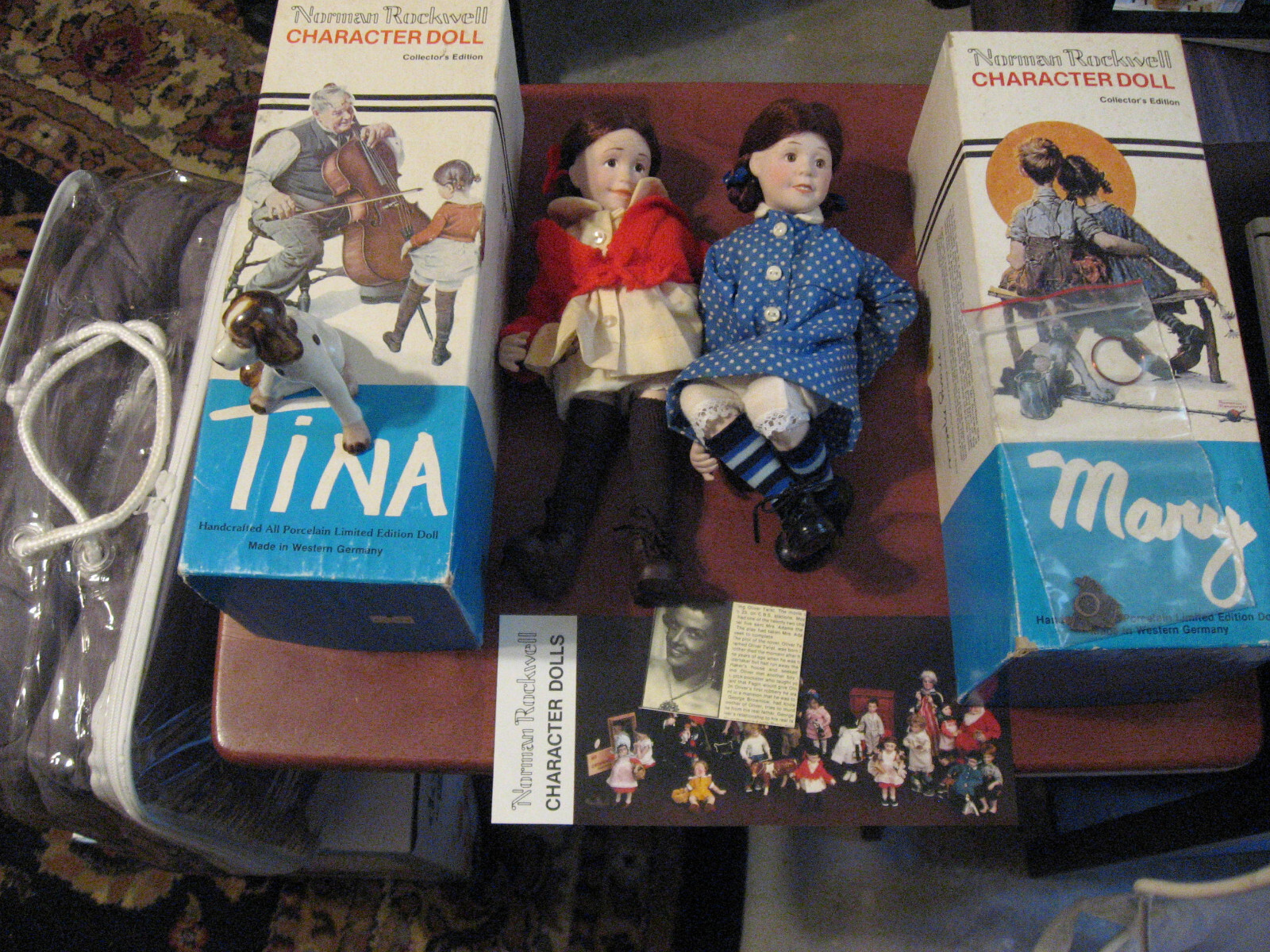 Rumbleseat Norman Rockwell Character Doll Mary & Tina 1983 Western Germany