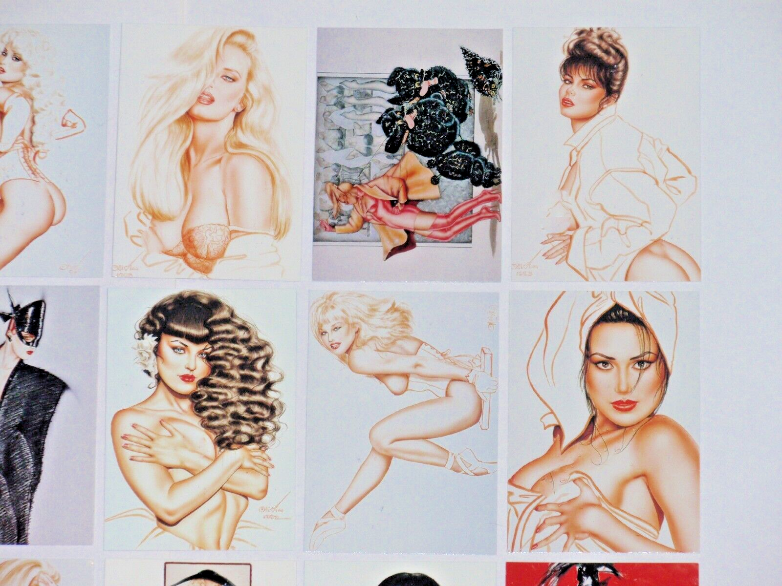 1994 OLIVIA SERIES 3 LADIES LEATHER & LACE BASE 90 CARD SET DE BERARDINIS