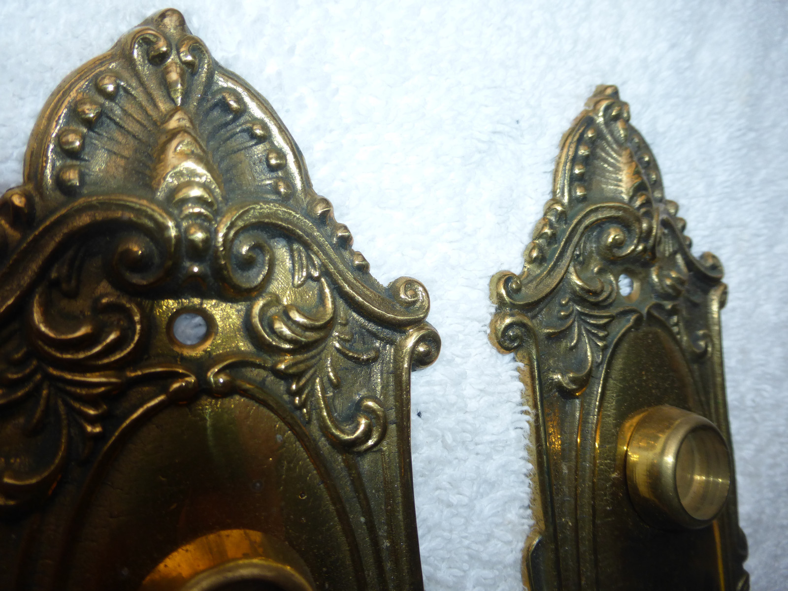 Vintage Antique Cast Brass Door Plates SET 1219 B