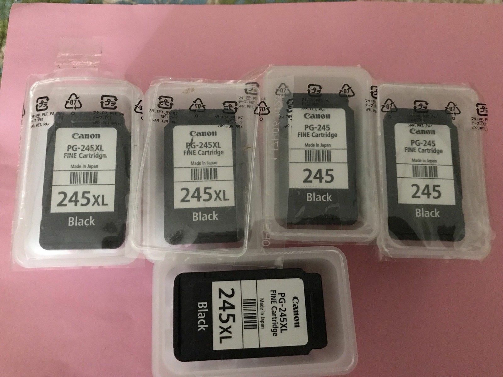 Genuine Canon  6 Black Ink Empy Cartridges 245 XL Never  Have Been Refilled