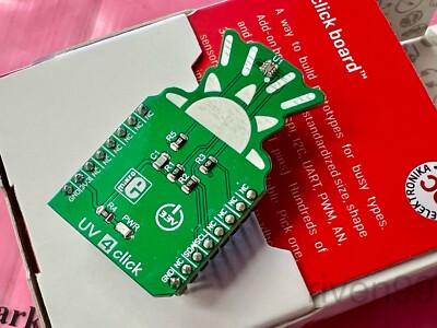 MikroE UV4 click Board, Si1133 UV Ultra Violet, Ambient Light Sensor (ALS), I2C