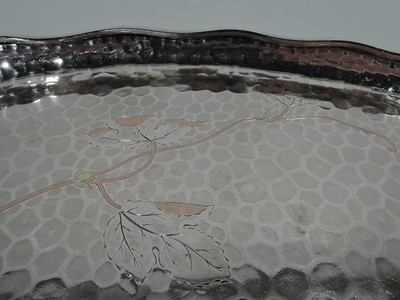 Tiffany Tray - 5291 - Hand Hammered - American Sterling Silver & Mixed Metal