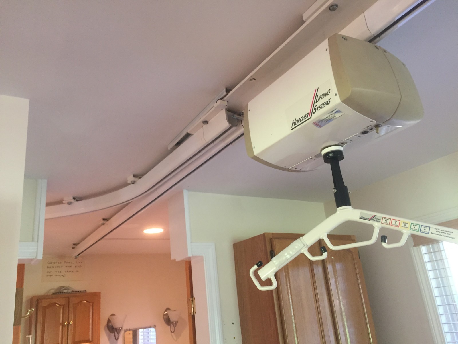 Horcher Unilift Barrier Free Ceiling Lift C-2 with track, track switch, slings