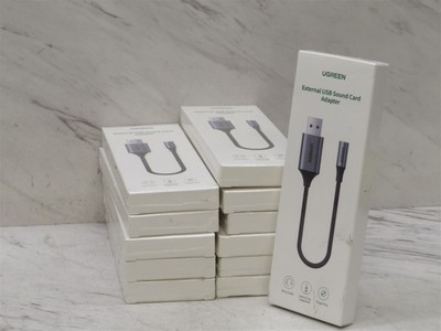 NEW 12X UGREEN MALE USB to FEMALE 3.5mm External USB Sound Card Adapter 30757