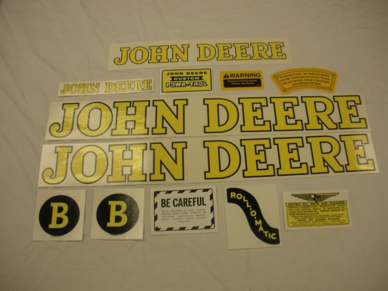 John Deere Model B Styled Tractor Decal Set - NEW FREE SHIPPING