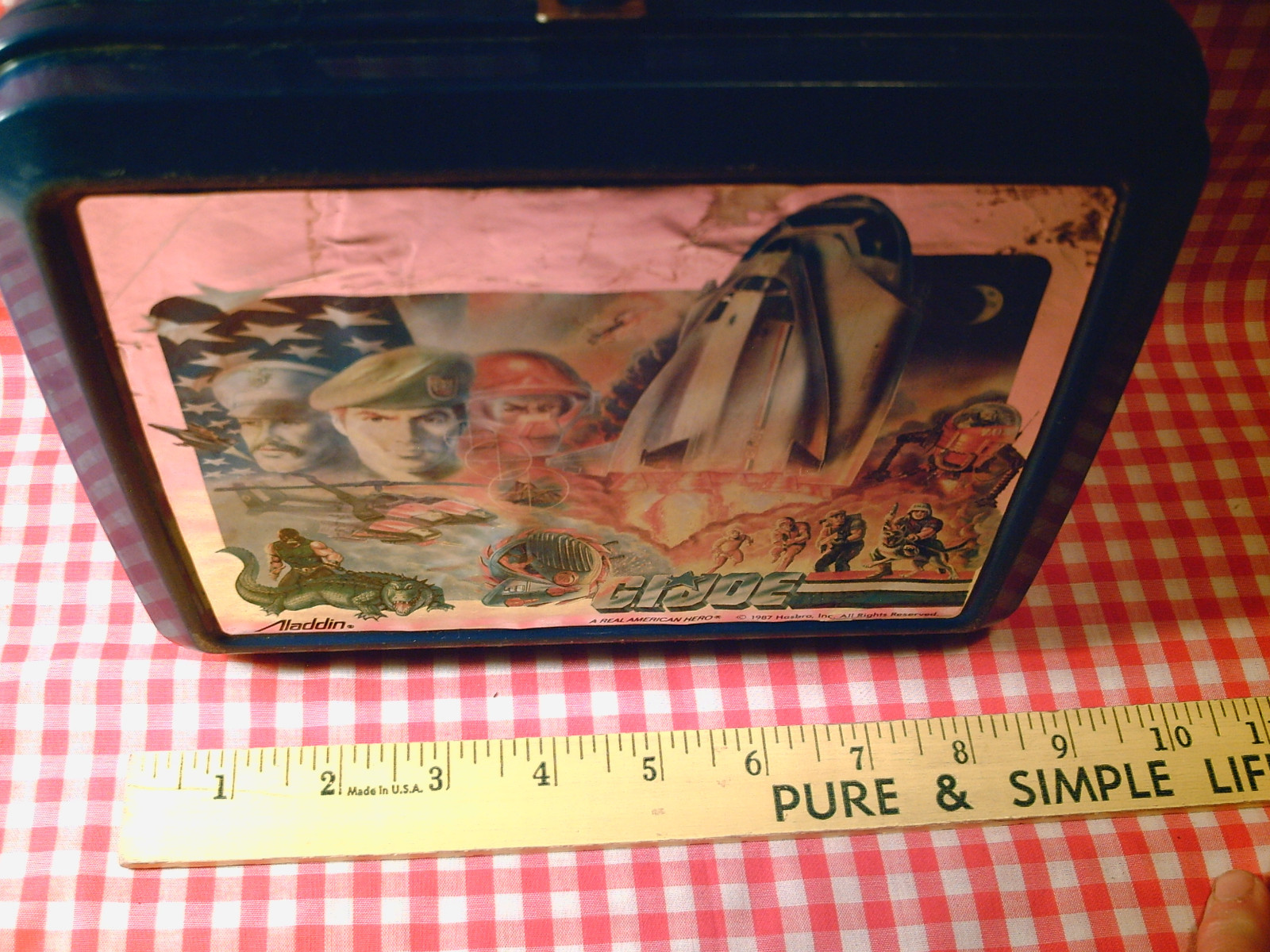 VINTAGE GI JOE A Real American Hero 1987 Hasbro ALADDIN Dark Blue Boy's Lunchbox