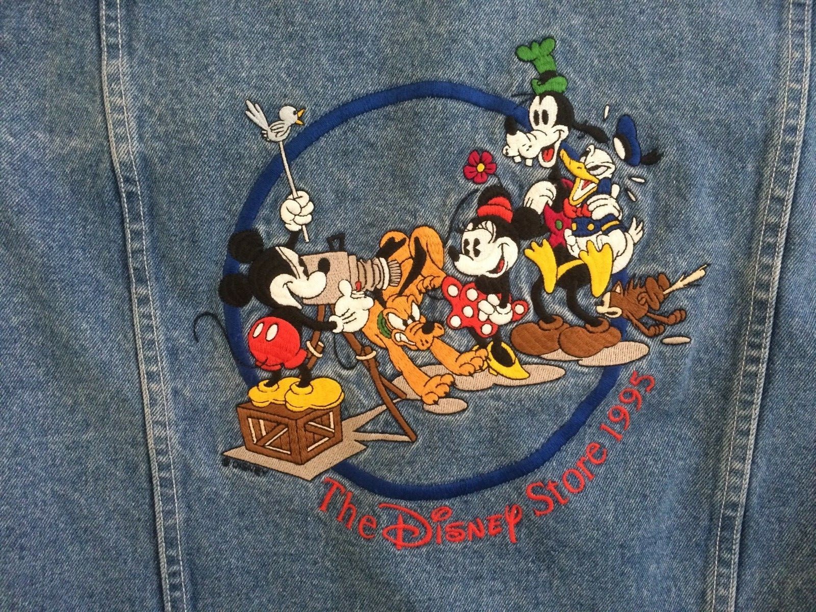 Rare Vintage Disney Store 1995 Classic Mickey Cast Member Jean Jacket Size S