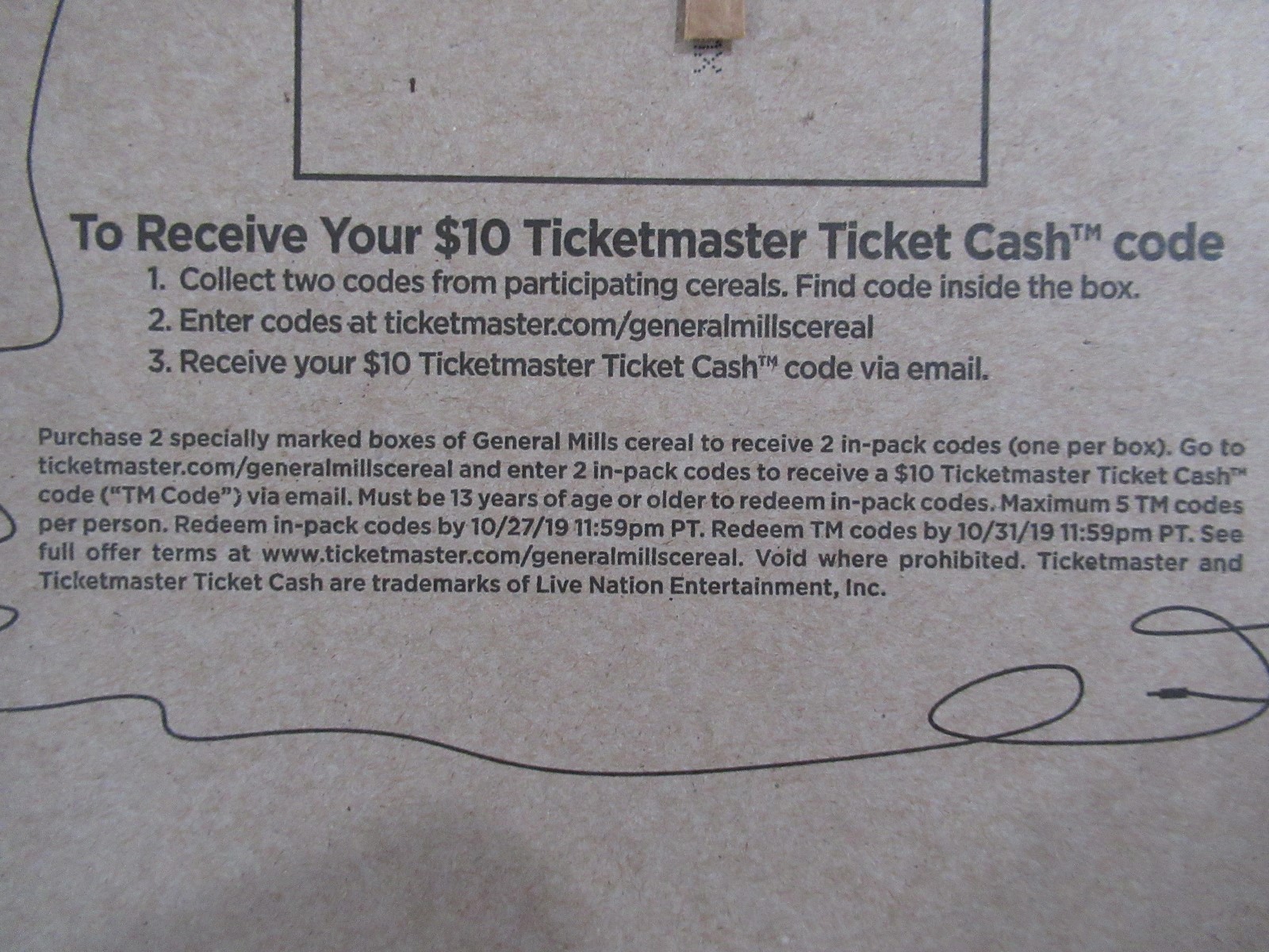 Ticketmaster Ticket Cash Codes = $30 value Ticket master Promo Code