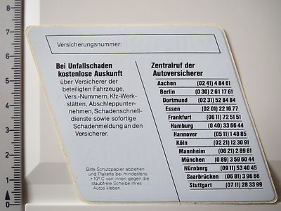 Aufkleber Sticker Zentralruf der Autoversicherer V1 (2938)