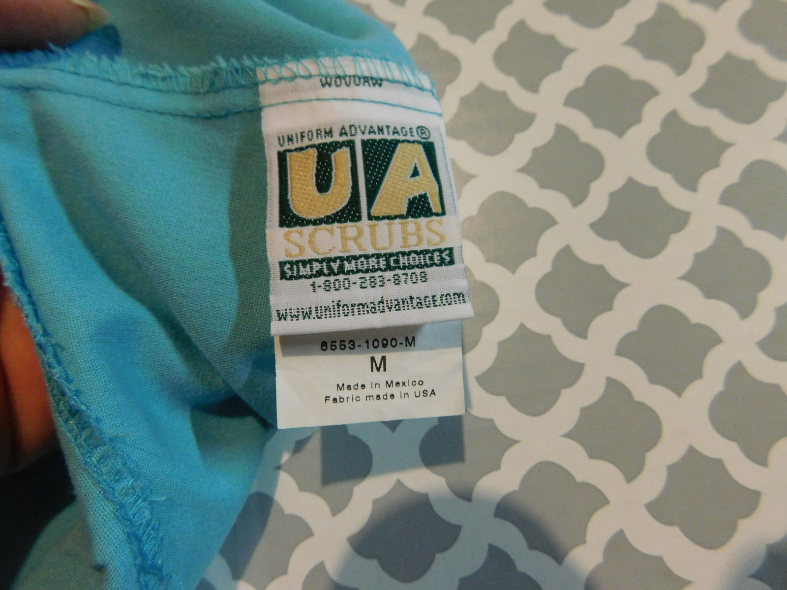 Scrub pants bottoms Light Blue tie waist 2 pockets UA Scrubs Size Medium