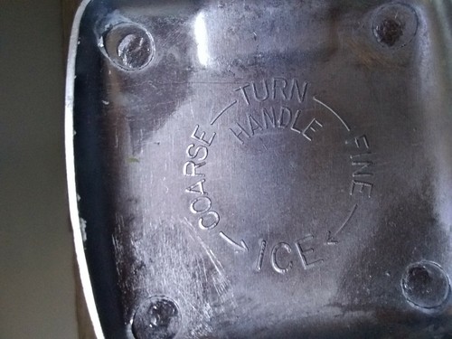 Olive green Swing a way Ice Crusher Manual Crank Vintage Shelf Collectible