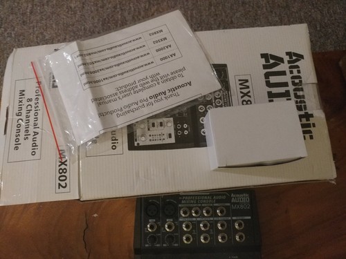 Acoustic Audio MX802 Mixer 8 Channel 2-Bus Premium Pro Audio Mixing Console