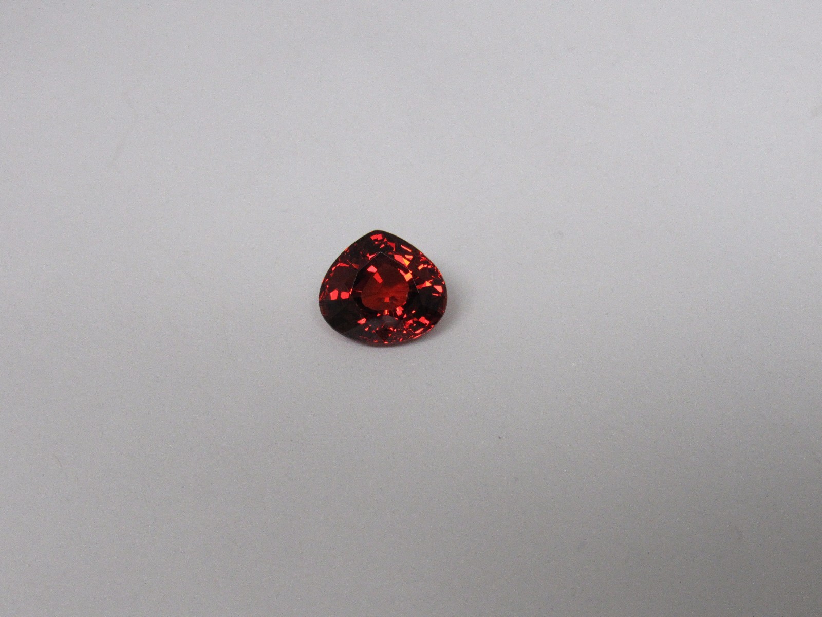 Natural Spessartite Garnet 7.12 ct. Unique Pear Shape Deep Rich Orange Red