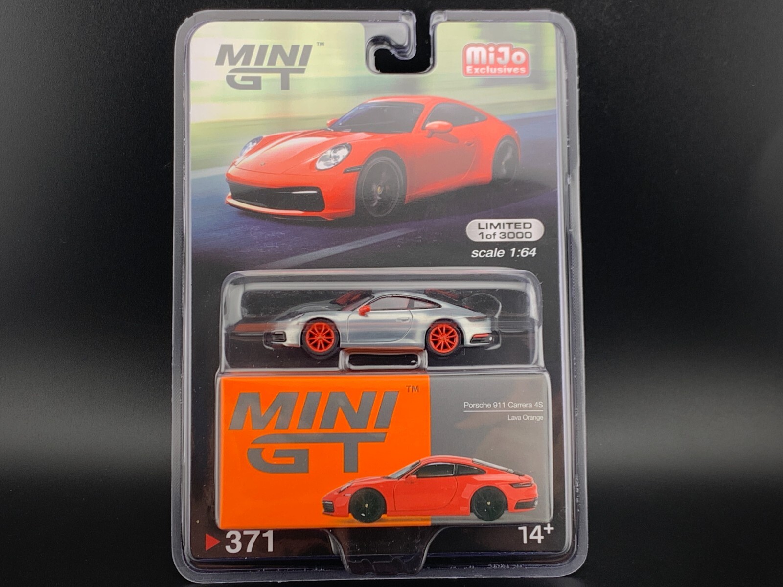 ミニカー MINI GT Porsche 911 Carrera 4S Lava 371 Mini GT 1:64 Porsche 911 (992) Carrera 4S Lava Orange #371
