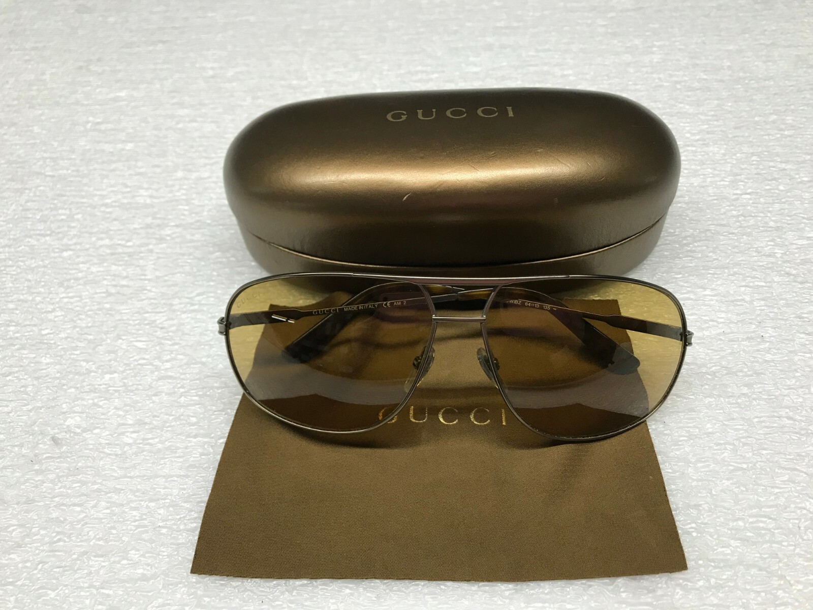 未使用・美品　GUCCI SG 2475/S サングラス ブラウン/イエロー 90s Vintage GUCCI Sunglasses Brown Logo Brown Glasses Metal